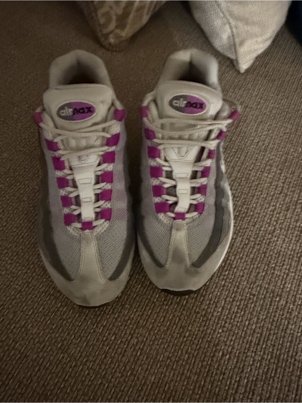 Nike Women's Grey and Purple Air Max ‘95 Sneakers